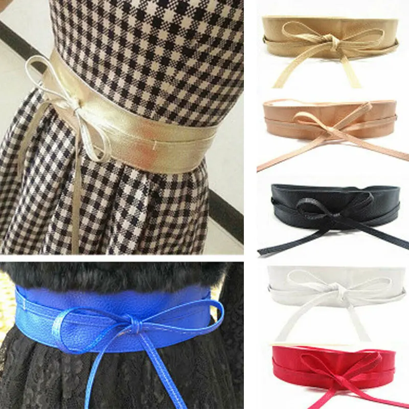 2019 Модные женские широкие корсеты из искусственной кожи на шнуровке ремни для