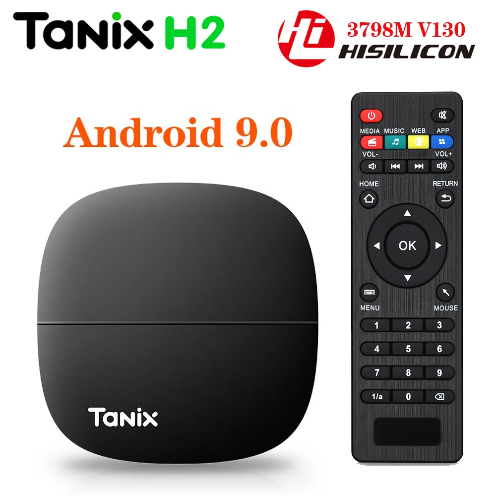 ТВ приставка Tanix H1 H2 DDR4 2 ГБ 16 Android 9 0 Hisilicon Hi3798M Четырехъядерный 4K 30fps H.265 4G Wifi Google Player