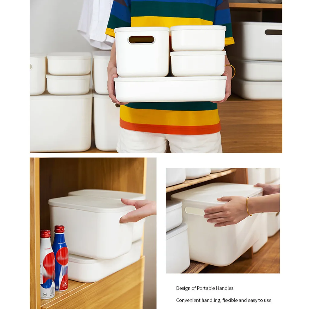 

2020 PP storage box Family Save Space Desktop Storage Box With Lid Storage Box Cosmetic Jewelry Box kitchen bathroom study