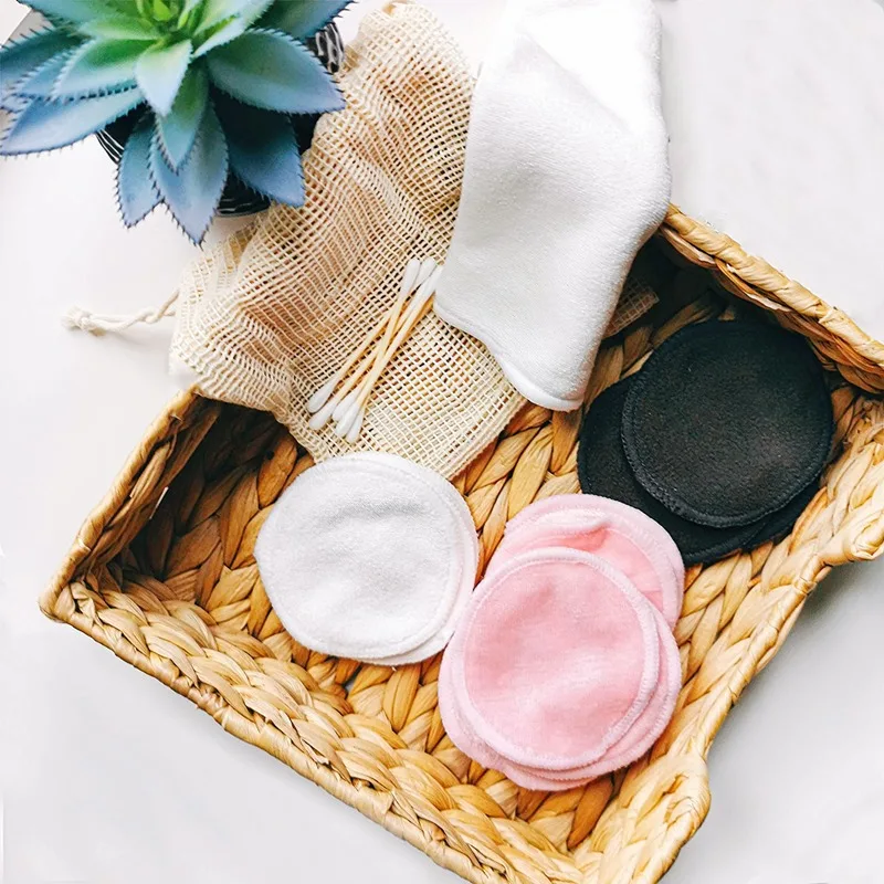 

Reusable Cotton Pads Make Up Remover Eye Rounds Bamboo Terry,Velour,Charcoal Face Cloth Cleasing Wipes With Washable Laundry Bag