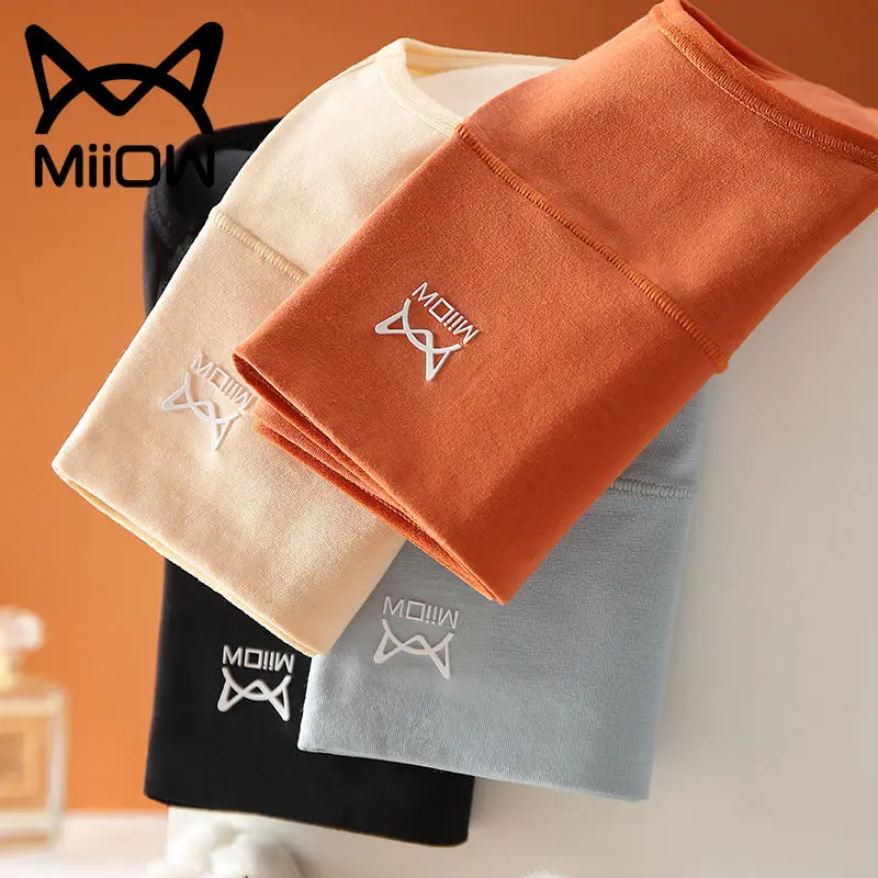 

MiiOW MiiOW 4 Pcs of Pure Cotton High-waist Underwear Women's Abdomen and Hip Briefs 100% Cotton Crotch Plus Size Fat