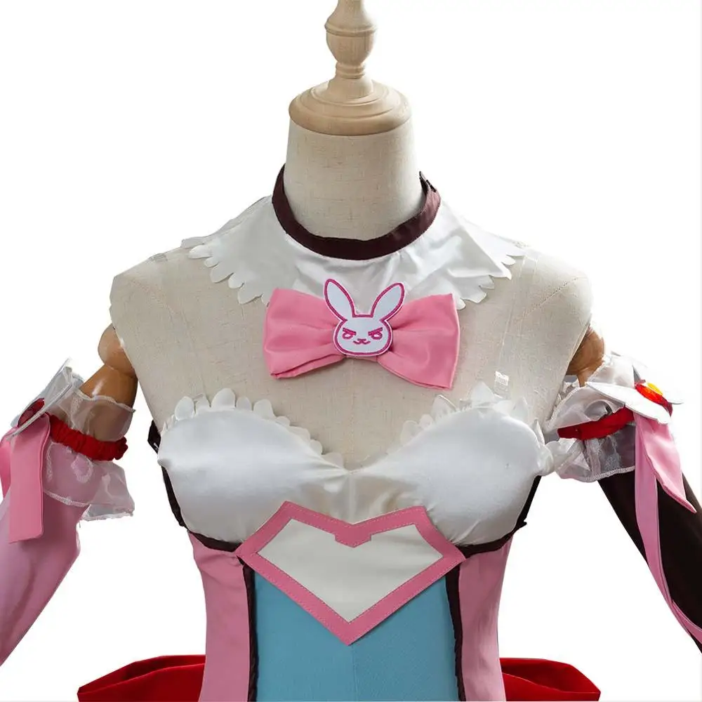 

OW Cosplay D.VA DVA Hana Song Magic Girl Cosplay Costume Uniform Dress Adult Women Full Sets Halloween Carnival Costume Custom