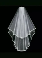 romantic new design bridal wedding veil 2 tier comb attached handmade elbow length white 2023