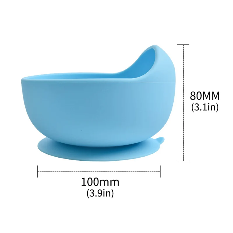 

Baby Silicone Bowl Feeding Tableware Children's Suction Bowl Plate Wooden Handle Silicone Spoon Set Dishes For Baby Kitchenware