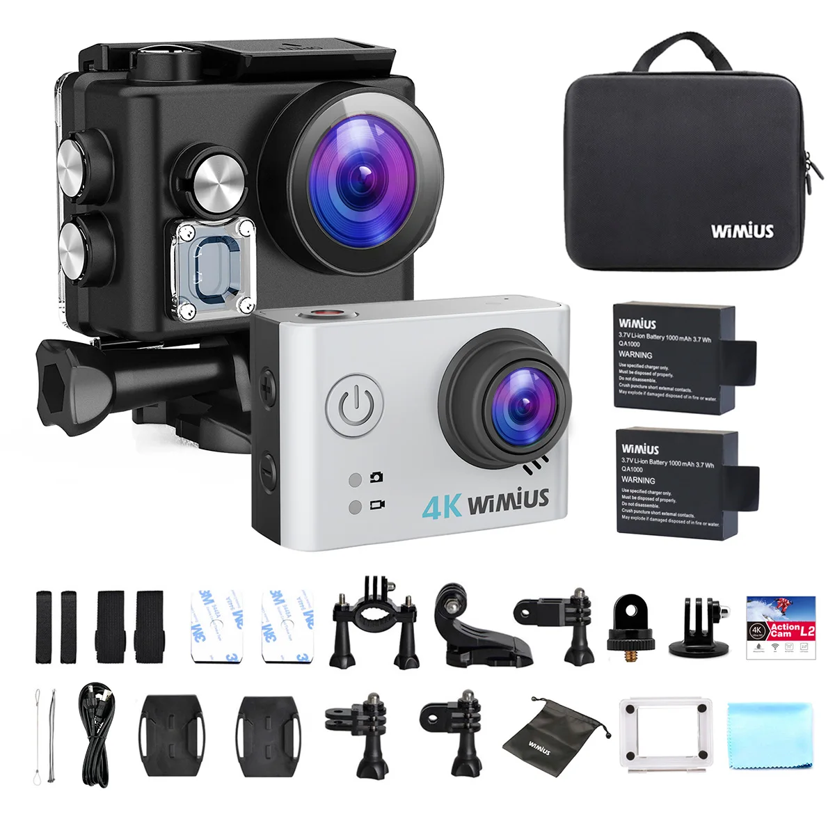 Wimius L2 Высококачественная Спортивная экшн-видеокамера s 4K WiFi Спортивная Экшн-камера HD 170 градусов 30 м Водонепроницаемая видеокамера DV