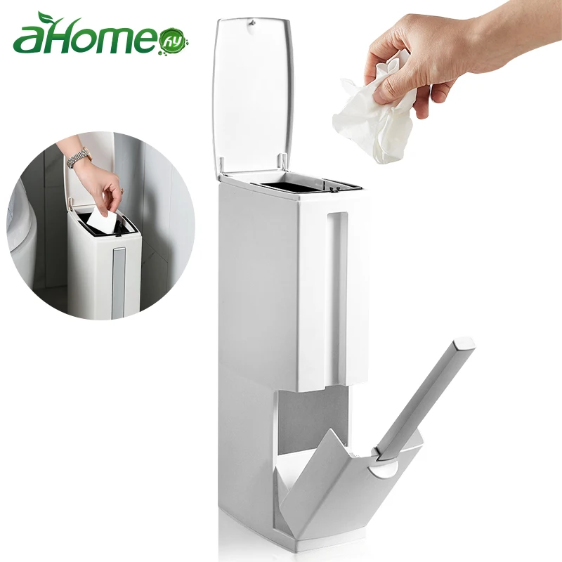 Многофункциональный мусорный бак для ванной с туалетной щеткой и держателем