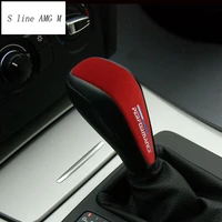 car styling suede wrapping gear shift knob abs trim covers stickers decoration for bmw 1 3 series e87 e90 interior accessories