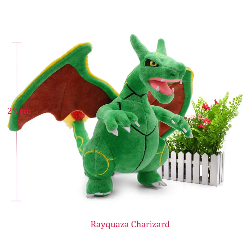 Rayquaza Charizard Аниме Кукла Пикачу тортерра Snorlax Zeraora Rayquaza Charizard Bagon Lucario мультфильм чучела Peluche плюшевые игрушки Рождественский подарок - Цвет: Rayquaza Charizard