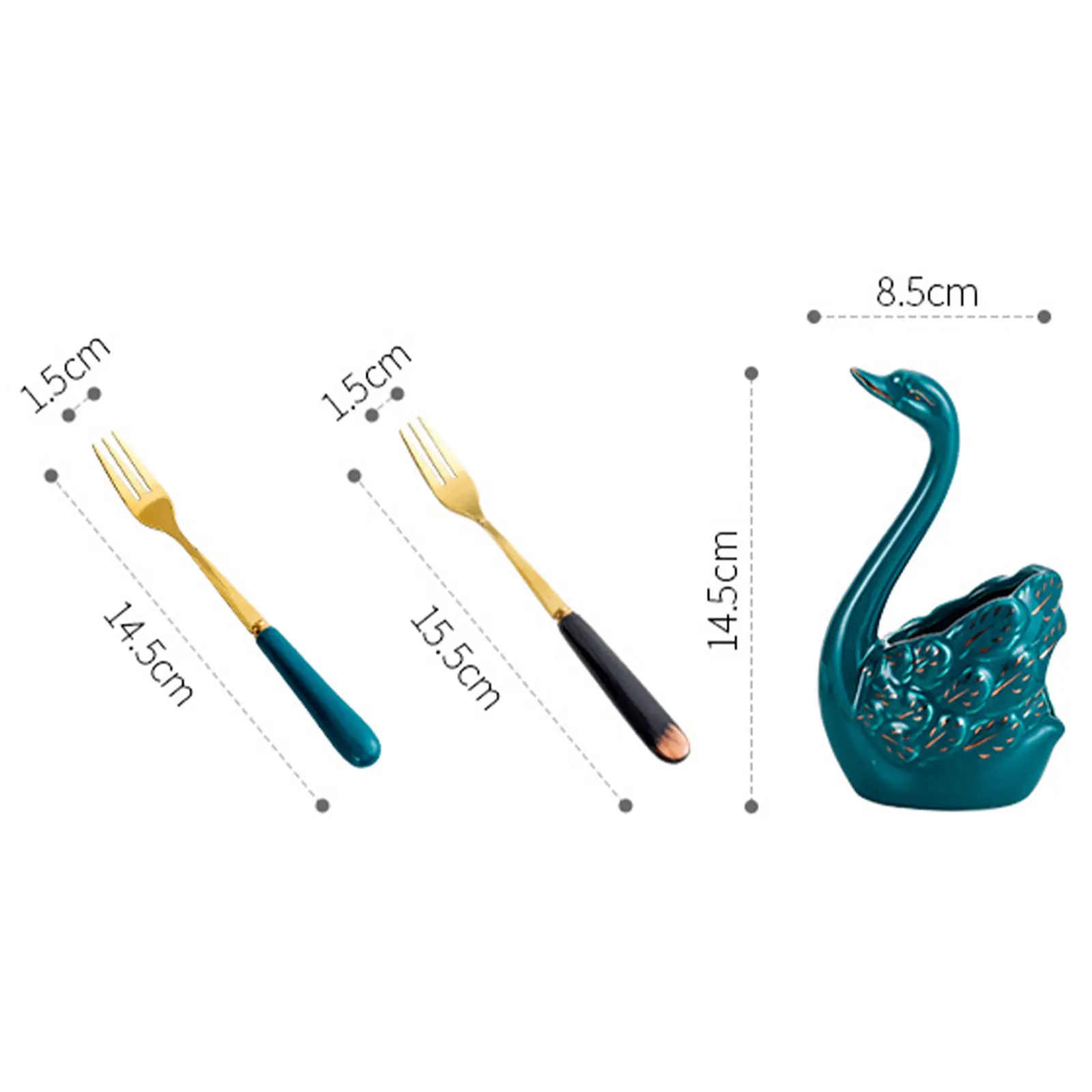 Держатель в форме лебедя керамический набор ложек фруктов десертов салатов