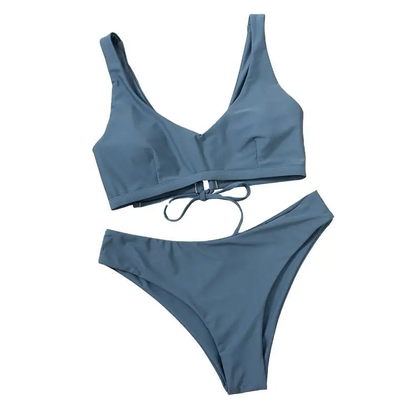 

2021 Sexy Solid Swimsuit Women Bikini Push Up Swimwear Vest Bikini Set Brazilian Bathing Suit Two Piece Swimming Suit Female