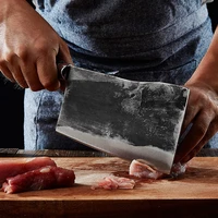 forged full tang carbon steel style butcher knife handmade kitchen chopping chopper household fish bone meat cleaver for chicken