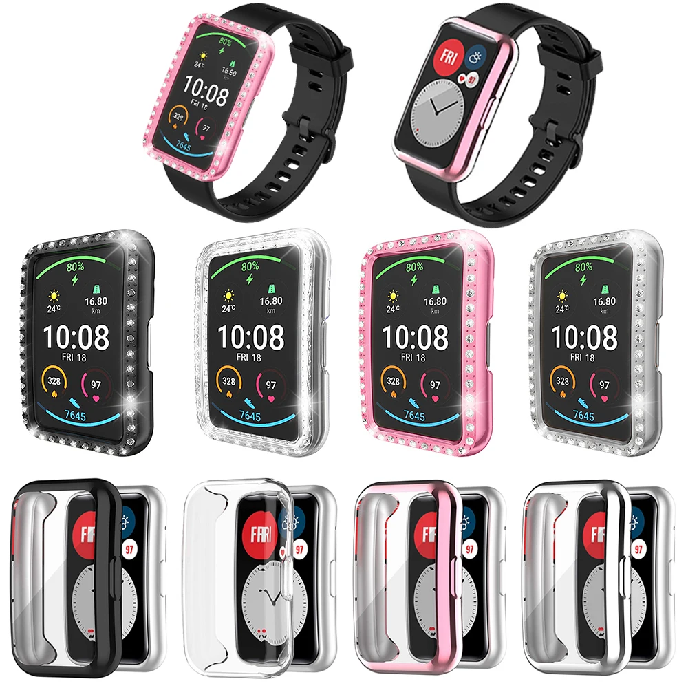 Цветной чехол для часов из ТПУ полноэкранное стекло защитный бампер Huawei