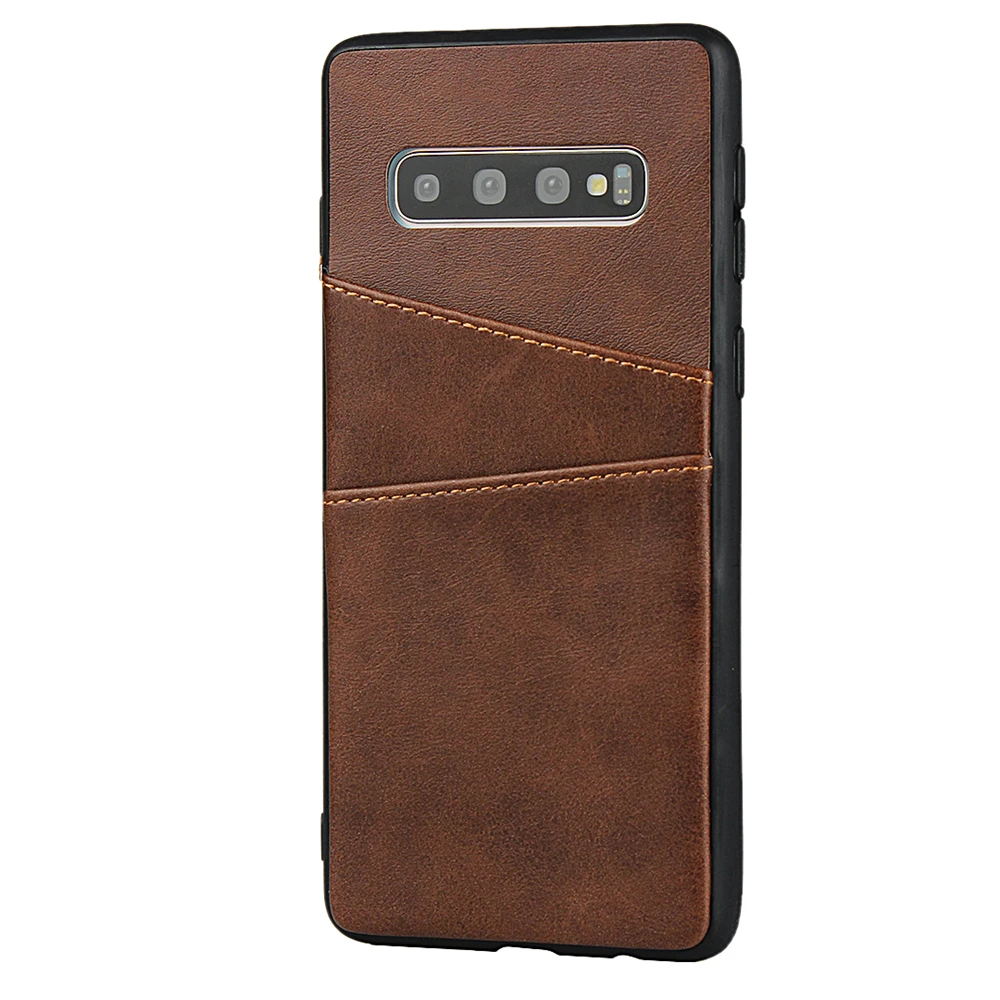 For Samsung Galaxy S10 J7 J5 2017 J730 J530 A70 A50 A30 A20e TPU PU Mobile Phone Shell Calf Grain Back Insert Card Single |