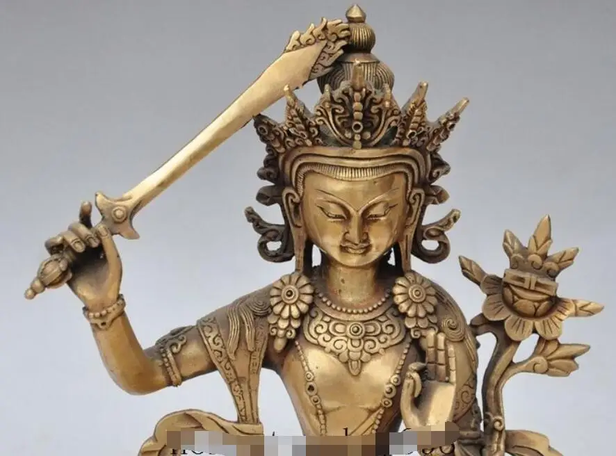 11 &quotтибетский буддийский храм brass Манджушри Бодхисаттва Kwan yin статуя Гуаньинь