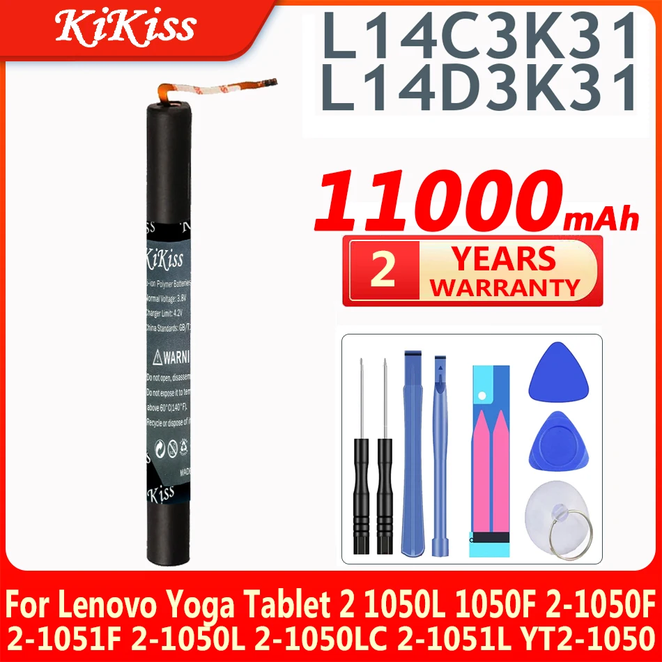 Купи Аккумулятор L14C3K31 L14D3K31 11000 мАч для Lenovo Yoga Tablet 2 Tab2 1050L 1050F 2-1050F 2-1051F 2-1050L 2-1050LC 2-1051L за 2,150 рублей в магазине AliExpress