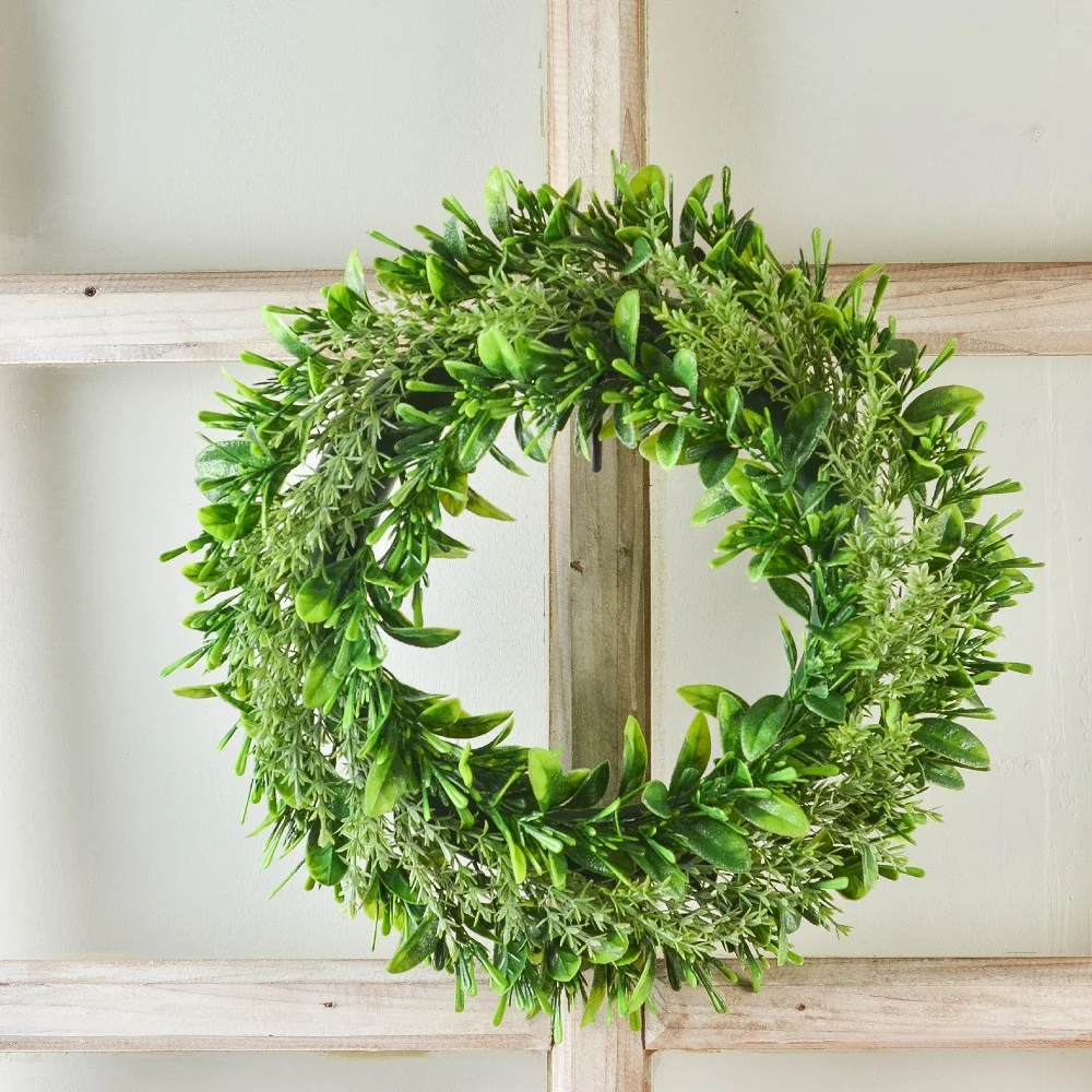 

Green Eucalyptus Vines Wreath Artificial Plants Background Door Wall Window Decorative Hanging Garland Wedding Party Home Decor