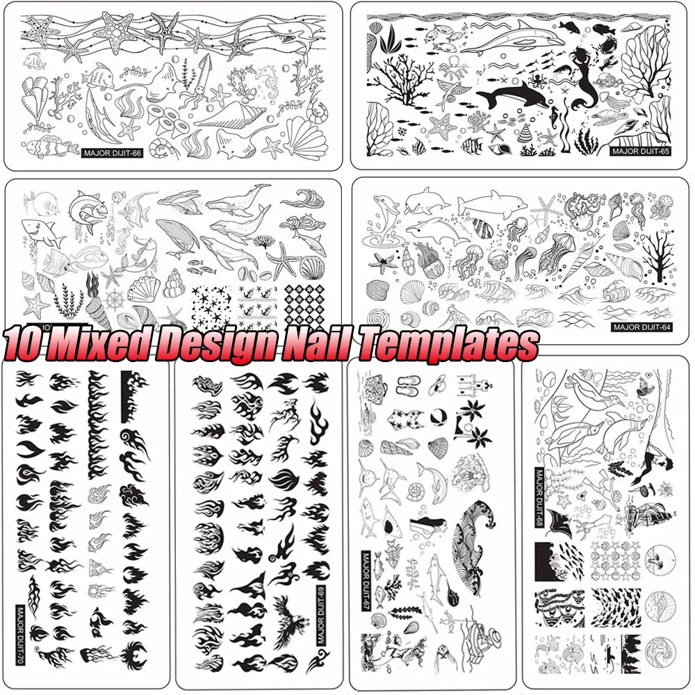 1 шт. штампы для ногтей штамповка шаблон Огненный Цветок Геометрические Животные