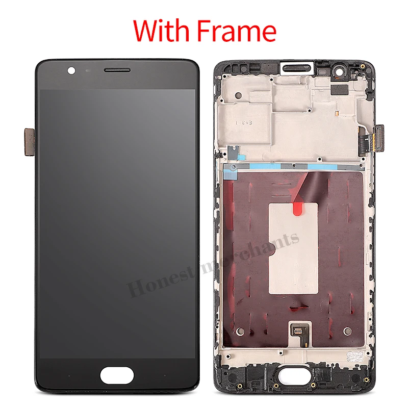 5 5 original mobile phone lcds for oneplus 3 3t a3000 a3010 1 3 display touch screen with frame replacement lcd screen free global shipping