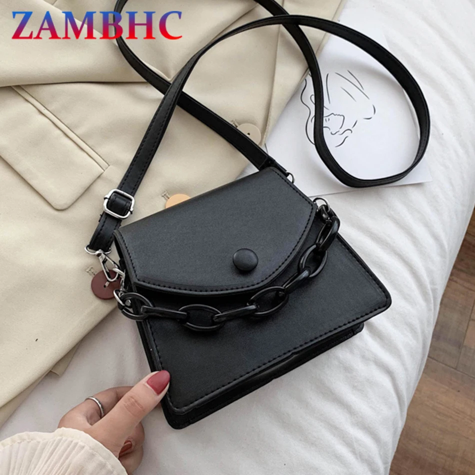 

New Fashion Lady Chain Flap Bag Pu Leather Shoulder Crossbody Bags for Women 2021 Designer Female Little Bag Purses and Handbags