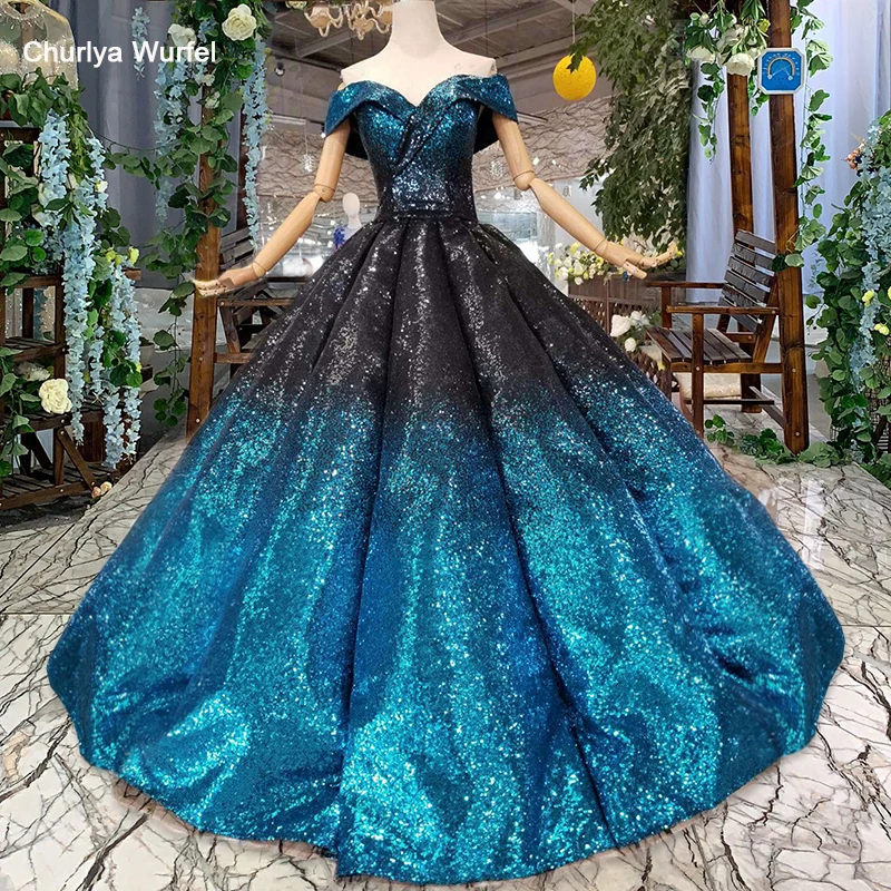 HTL123 блестящее бальное платье для выпускного вечера 2019 в пол с открытыми плечами