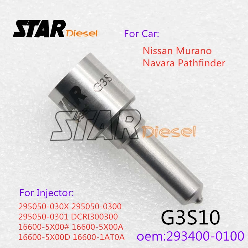 

Наконечники форсунки G3S10 293400-0100 Автозапчасти для NissanMurano Navara Pathfinder 16600-5X00A 16600-5X00D 16600-1AT0A