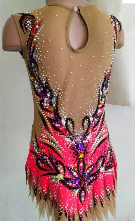 Платье для фигурного катания на коньках/жезл/танцевальный костюм/трико