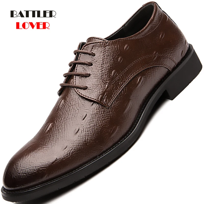 

2020 Man Flat Classic Men Dress Shoes Genuine Leather Wingtip Carved Italian Formal Oxford Plus Size 38-47 for Winter