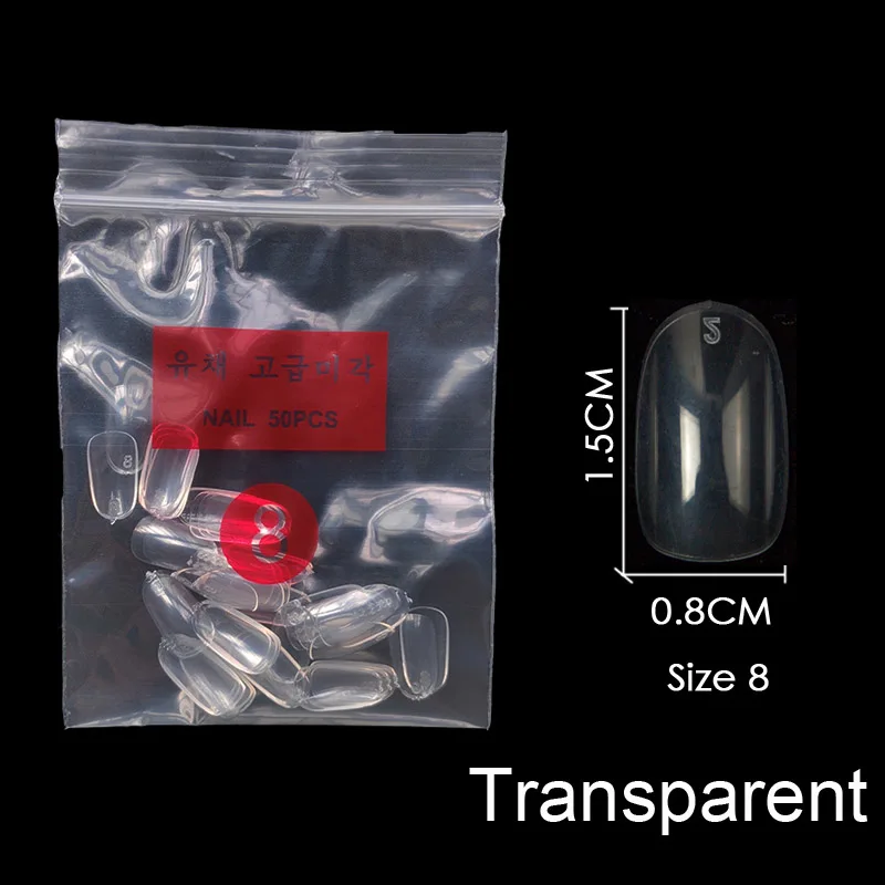 Transparent-8 Купите некоторые размеры s коротких круглых накладных гвоздей полный размер ногтей 0 1 2 3 4 5 6 7 8 доступны 3 цвета накладные ногти для ногтей DIY - Цвет: Transparent-8