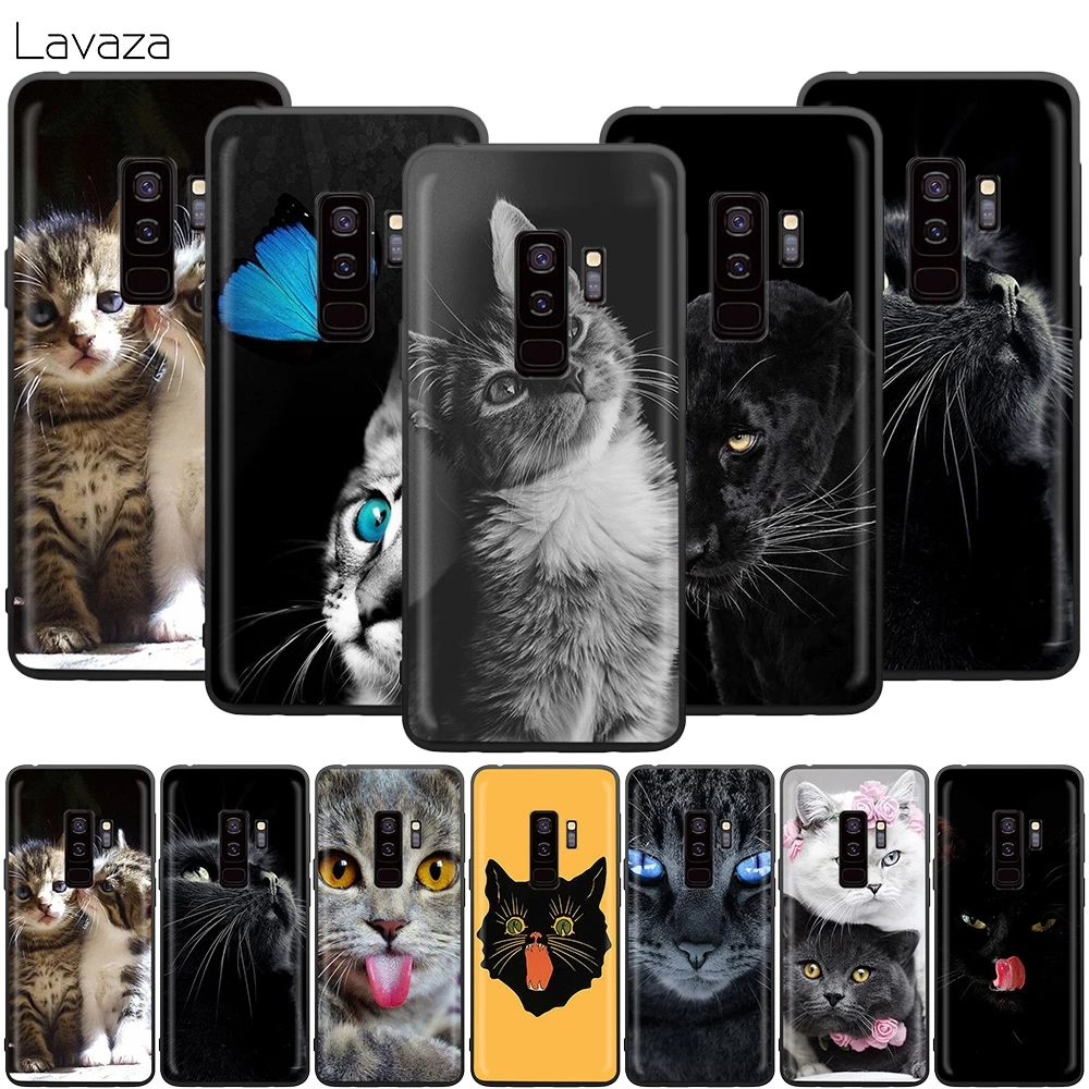 Черный чехол с кошачьими зелеными глазами для Samsung Galaxy A2 J4 Core J6 J7 DUO J8 2018 Plus Prime A20E A70S