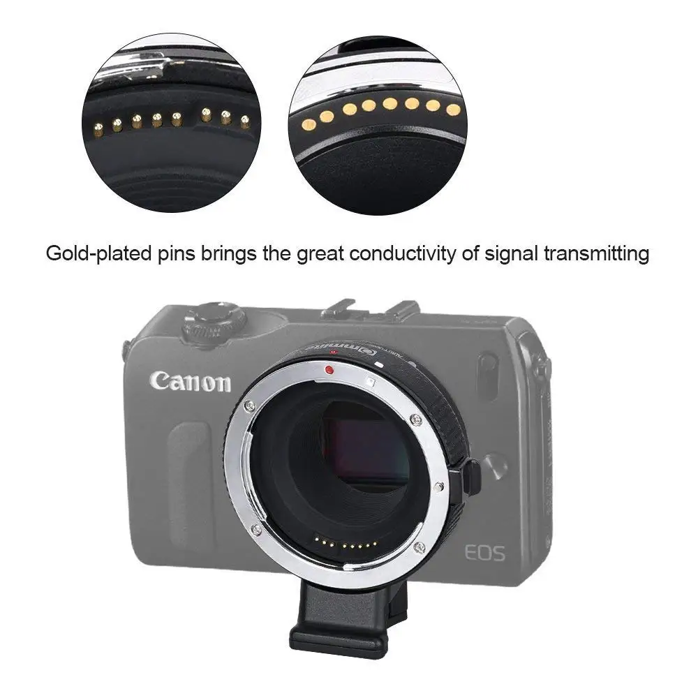 Commlite EF-EOS M Адаптер для крепления объектива с автофокусом для объектива Canon EF/EF-S для беззеркальной камеры Canon EOS M M2 M3 M5 M6 M10 M50 M100