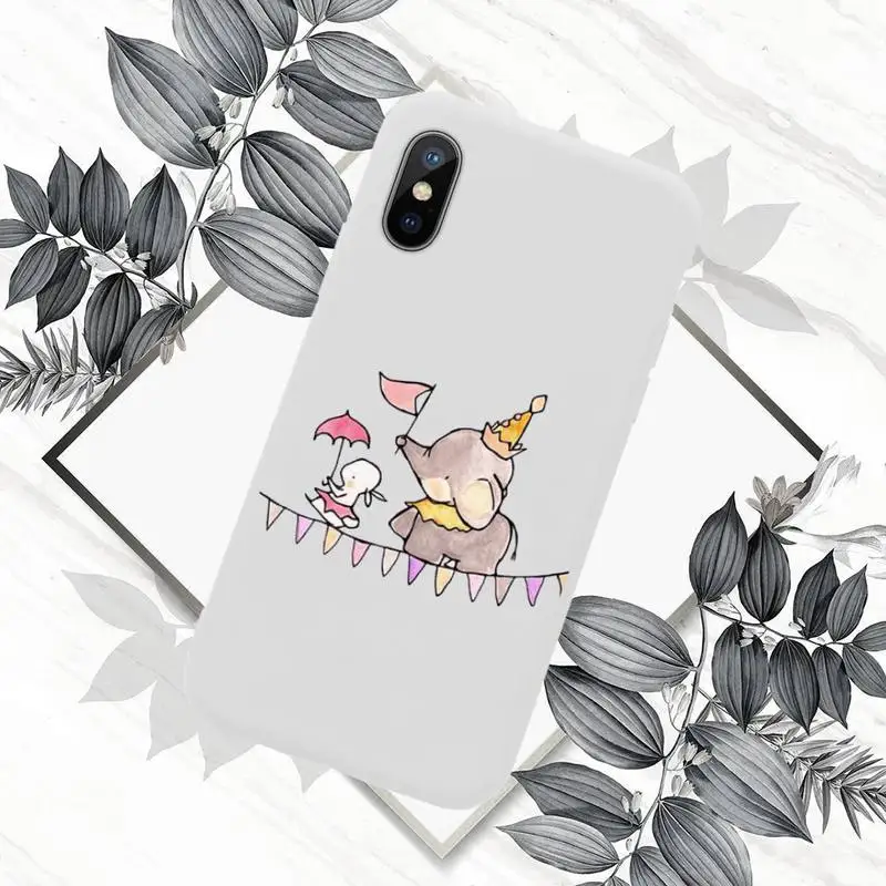 

Cartoon cute elephant rabbit Phone Case Candy Color for iPhone 11 12 mini pro XS MAX 8 7 6 6S Plus X SE 2020 XR