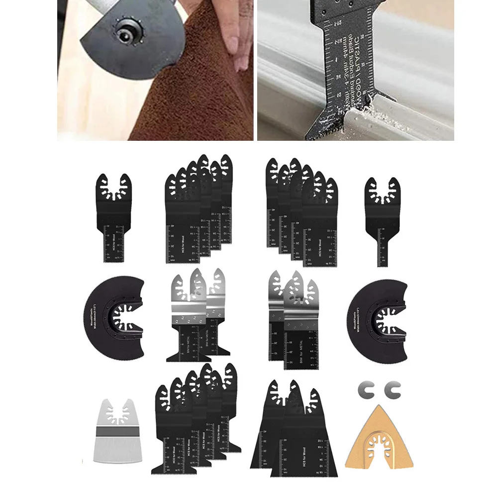 

50ps Universal Saw Blade Set Oscillating Multi Tool Straight Scale Multitools Cutting Wood Saw Blades For Fein Multimaster Power