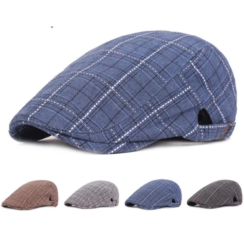 Кепка для мужчин и женщин клетчатый плоский Плющ газетчика Регулируемая