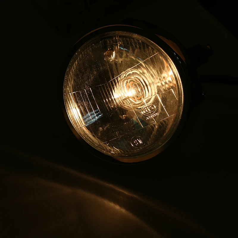 

POSSBAY Retro Motorcycle Headlight Amber Light For Yamaha Suzuki Harley Honda CG125 Cafe Racer Bobber Motocicleta Lamp Light