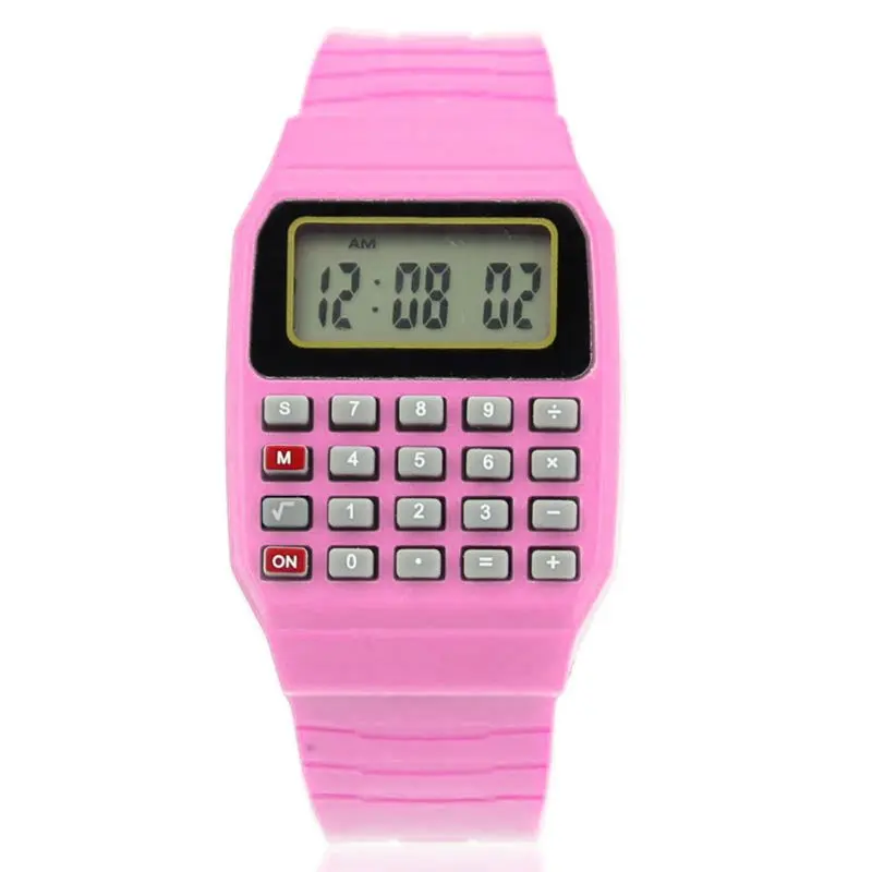 

Fad Children Silicone Date Multi-Purpose Kids Electronic Calculator Wrist Watch T8NB