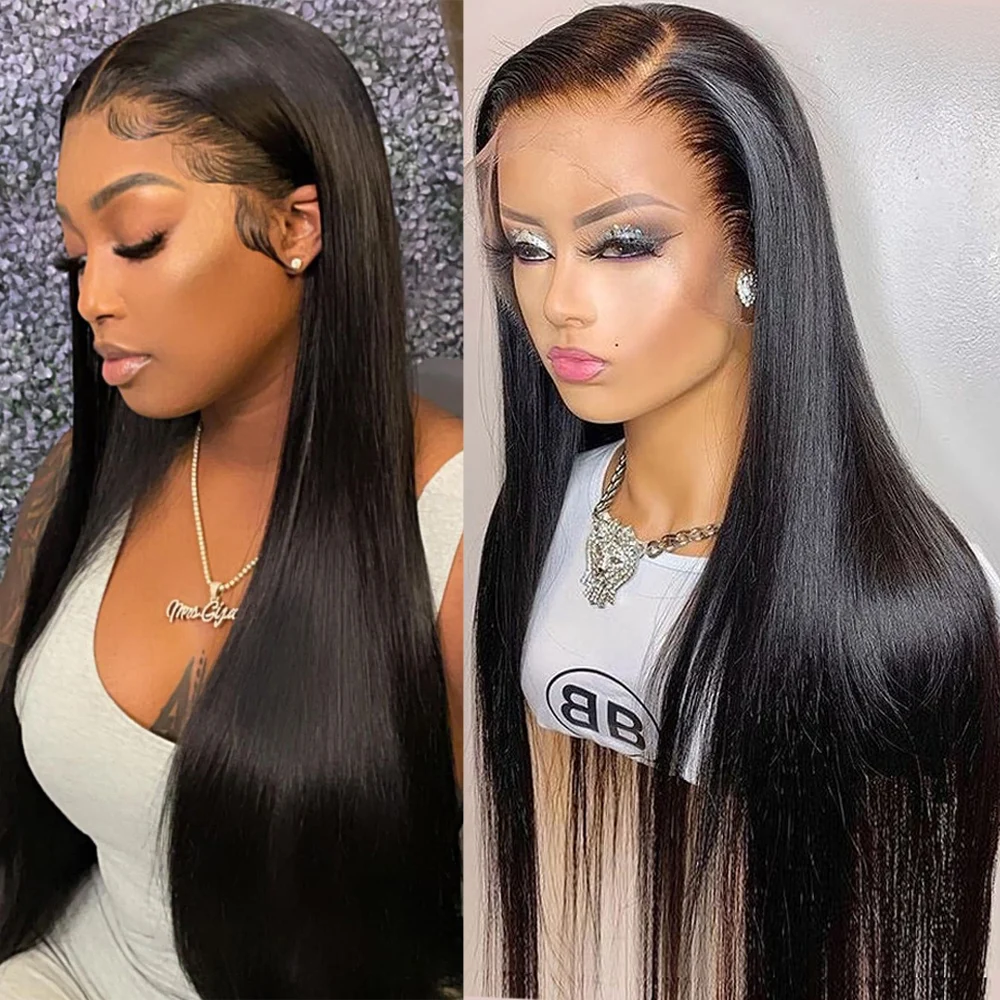 Парик женский прямой из прозрачных волос 13 х6 дюймов 4 х4 дюйма