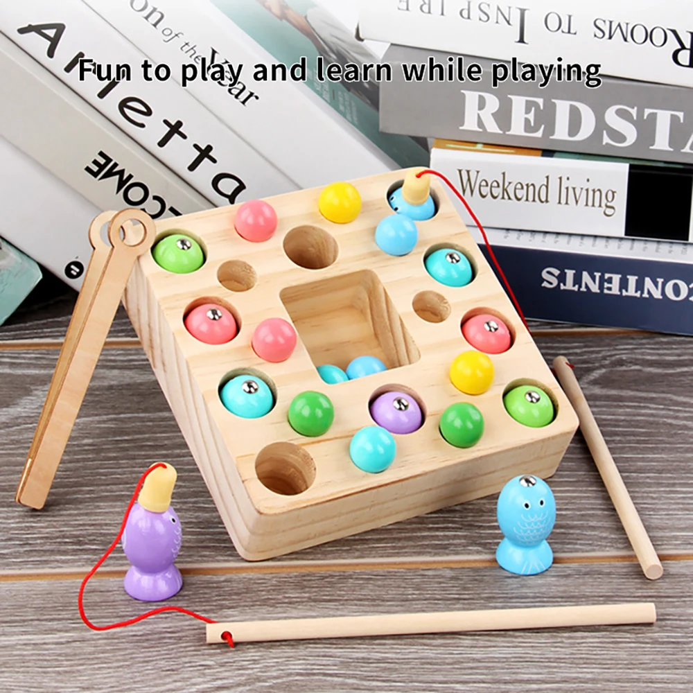 

New Baby Wooden Montessori Toys Digit Magnetic Games Fishing Toys Game Catch Worm Educational Puzzle Toys For Children Gifts
