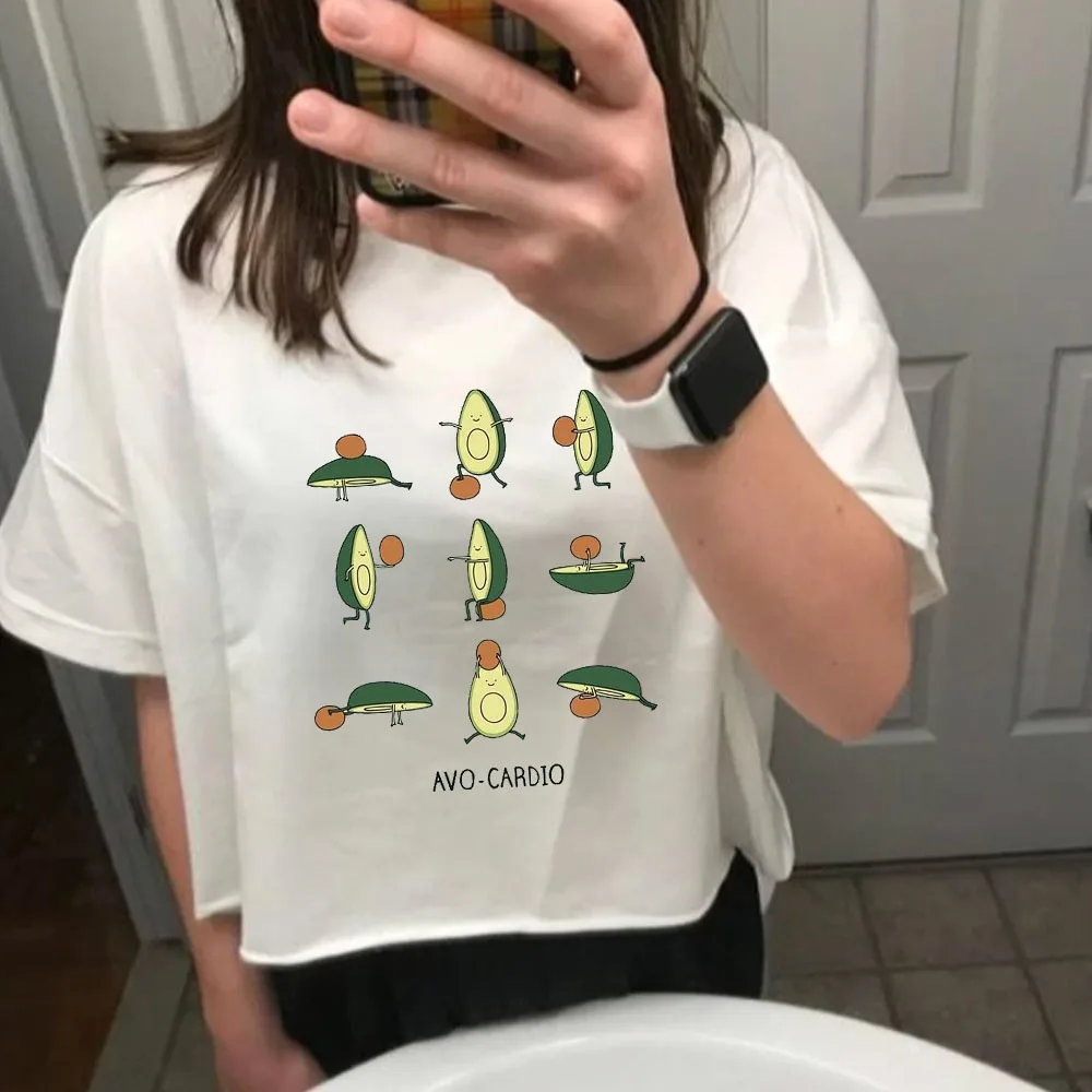 Футболка в стиле Харадзюку с авокадо хлопковые милые футболки графическим