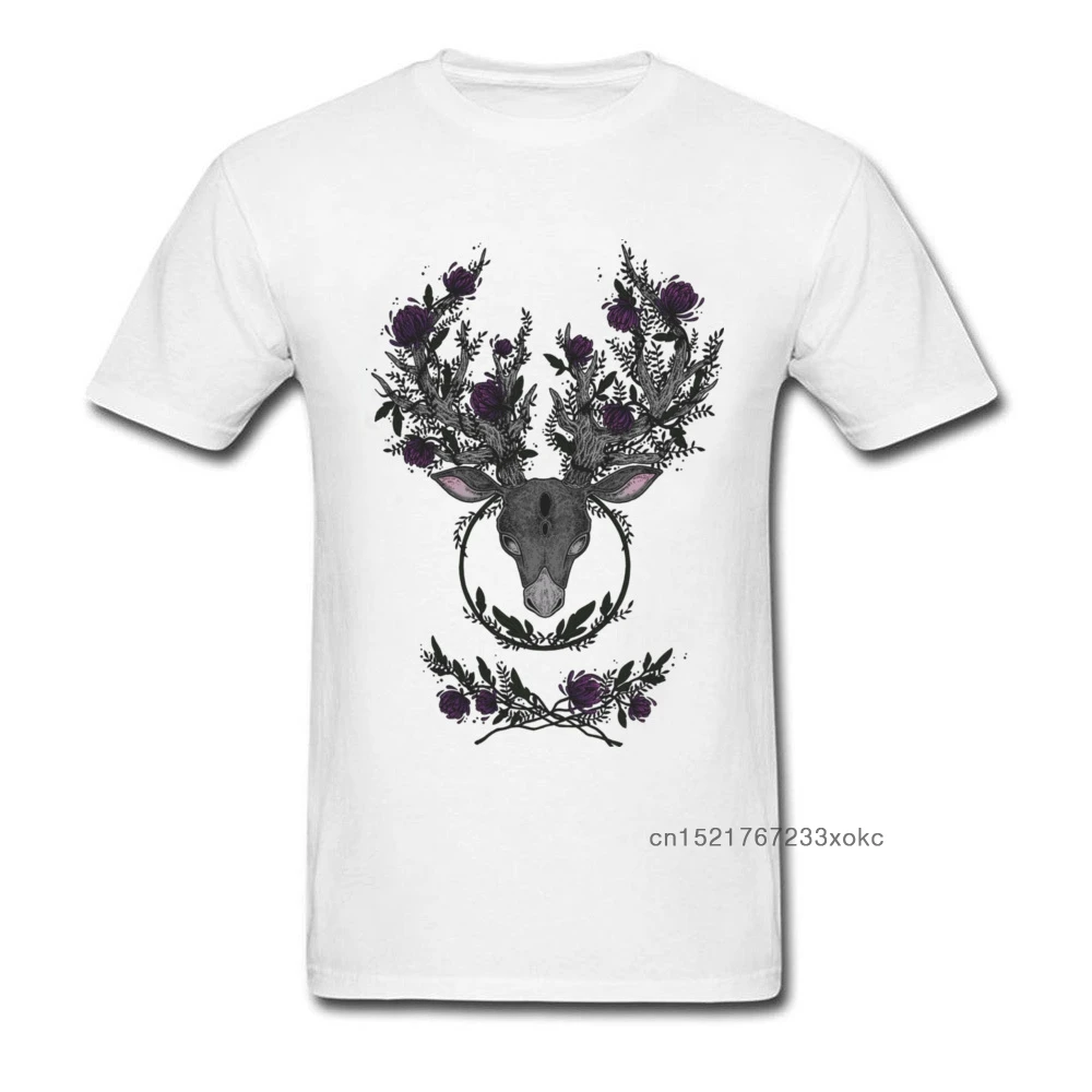 Grow 2018 цветочный рисунок олень рог топ футболка для мужчин художественный дизайн