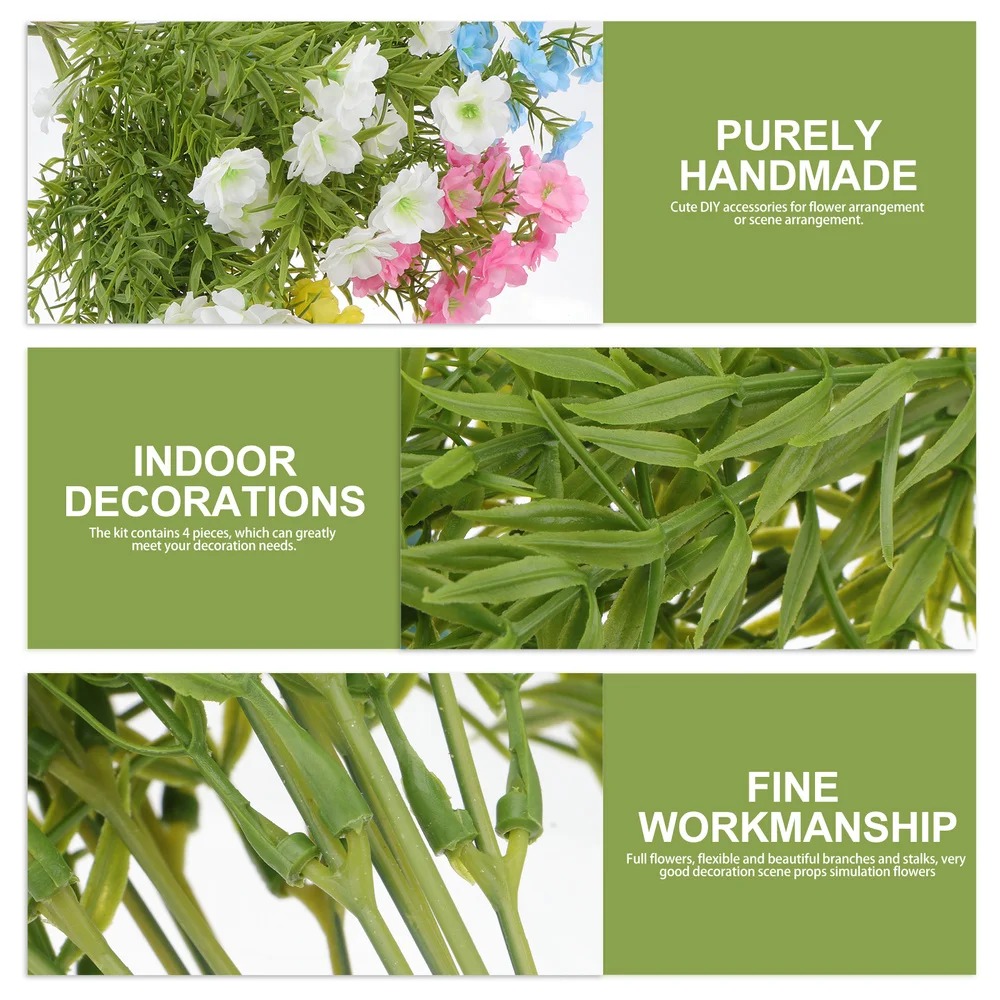 

4pcs Lifelike Artificial Flower Prop Scene Layout Decor Fake Flower Prop Decor