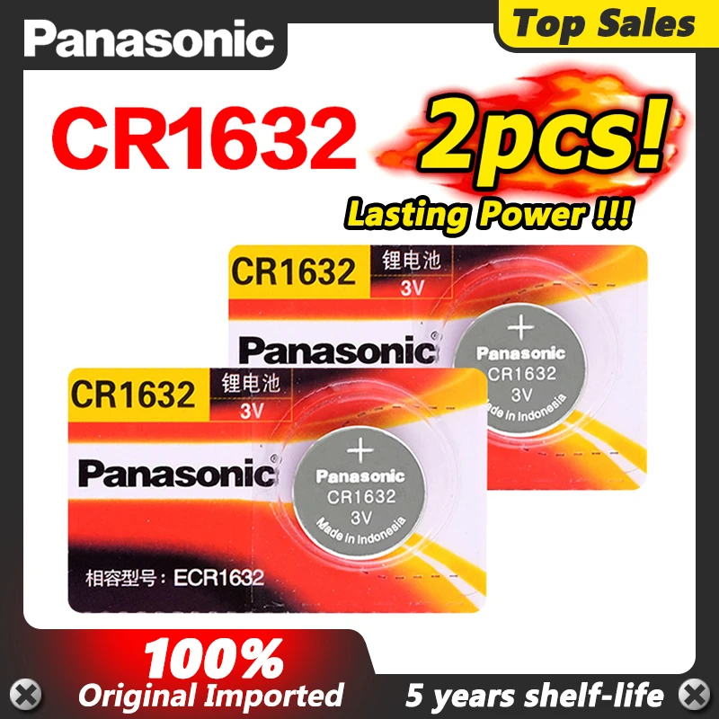 

2 piece / bag CR1632 button battery BR1632 ECR1632 DL1632 KCR1632 LM1632 KL16322 for watch electronic toy remote control (China)