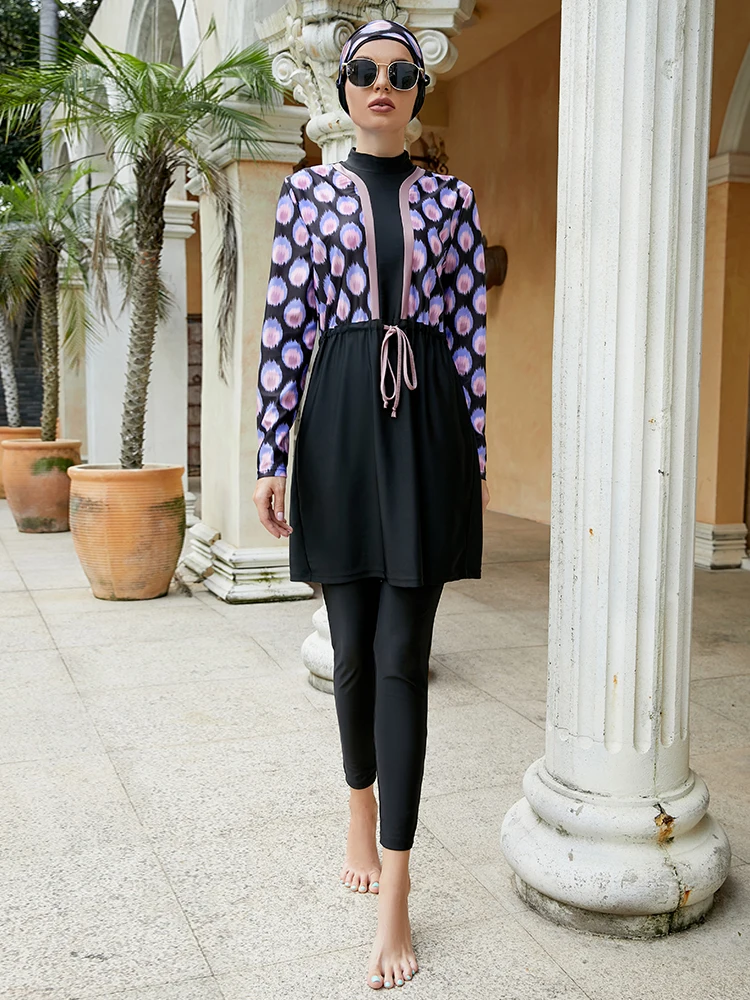 Женский Мусульманский купальник купальники Burkini Mujer Moslem Maillot De Bain Femme цельный