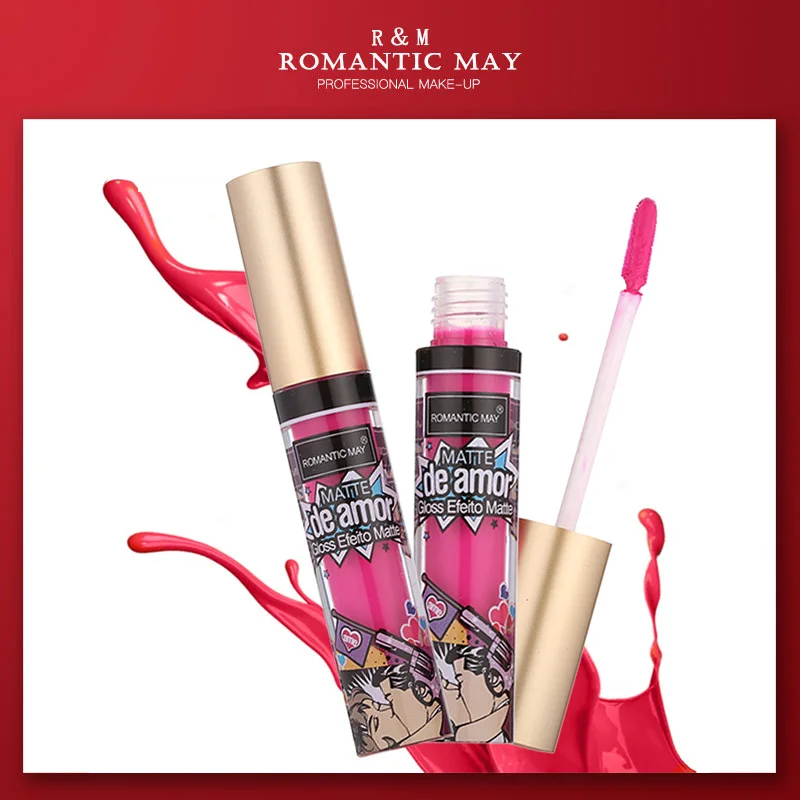 Романтическая мода мая новая водонепроницаемая бархатная матовая блеск для губ