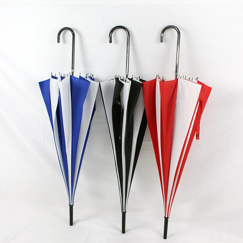 В черно белую полоску Длинная ручка зонта Женская классика пагода зонтик свадьбы