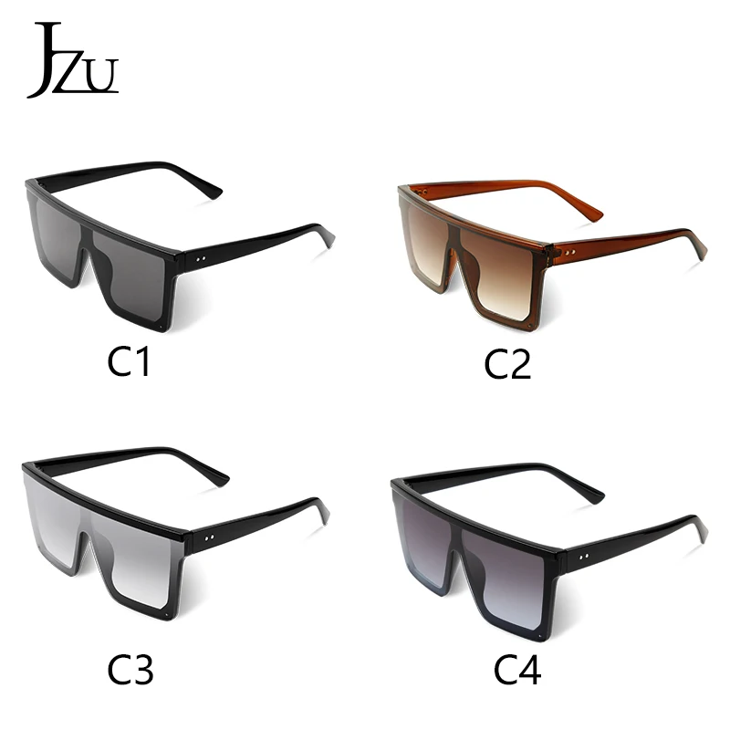 

New Oversized Womens Sunglasses Flat Top Square Shades Gradient Big Frame Driving Goggles UV400 Brand Design Sunglasses Women