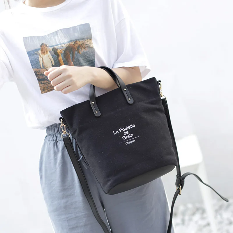 

Корейские модные холщовые сумки-мешки для женщин, осенние модные женские сумки с буквенным принтом, простые сумки через плечо для женщин A314