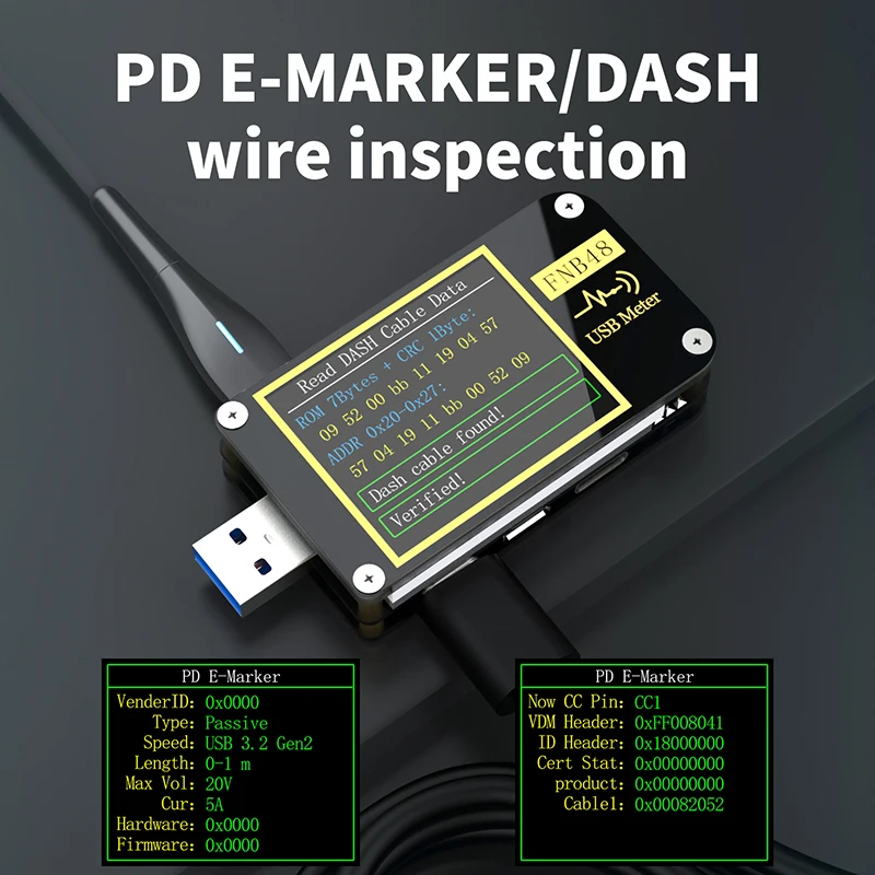 Вольтметр FNB48 PD амперметр QC4 + PD3.0 2 0 PPS USB-тестер измеритель емкости быстрой зарядки