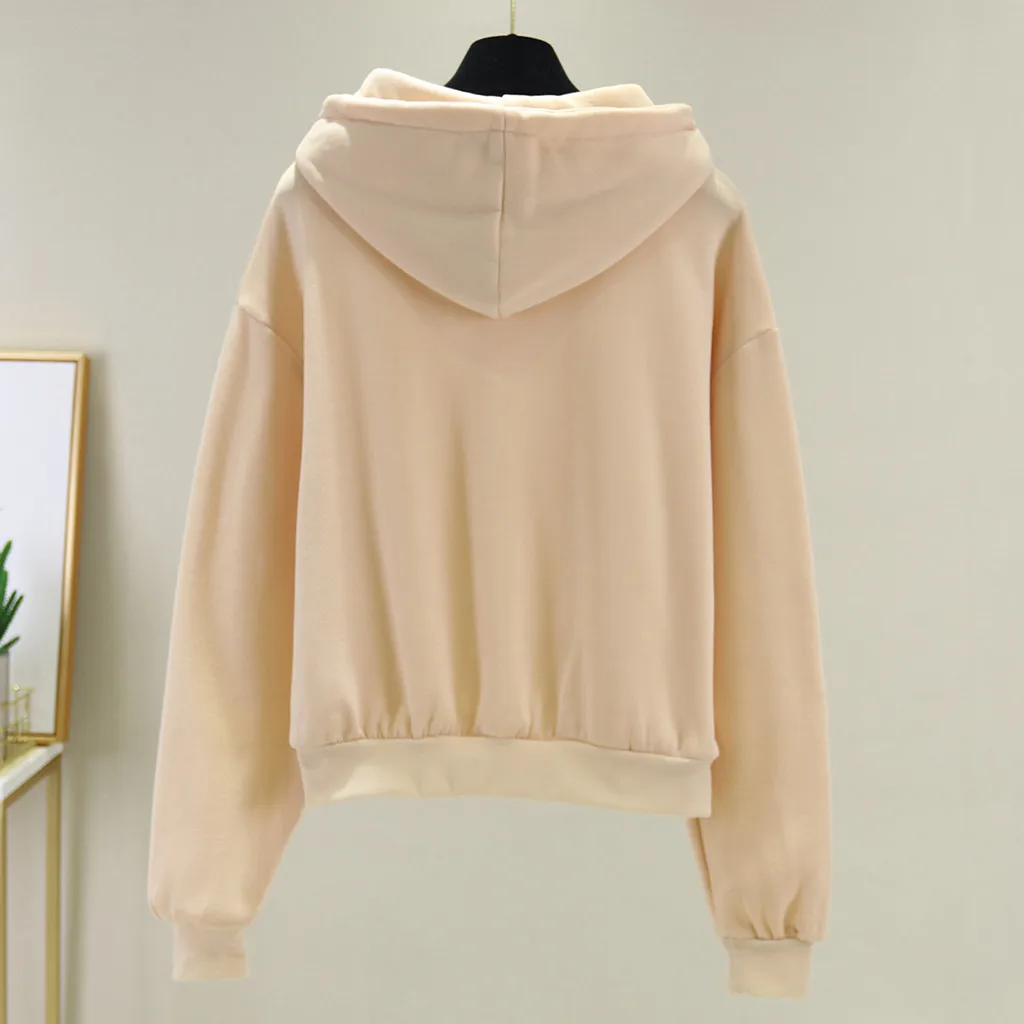 Женские толстовки с капюшоном в Корейском стиле принтом букв на шнурке