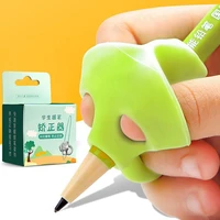 3 piece set of two finger pen holder silicone pen holder baby learning writing tool corrector pencil stationery finger corrector