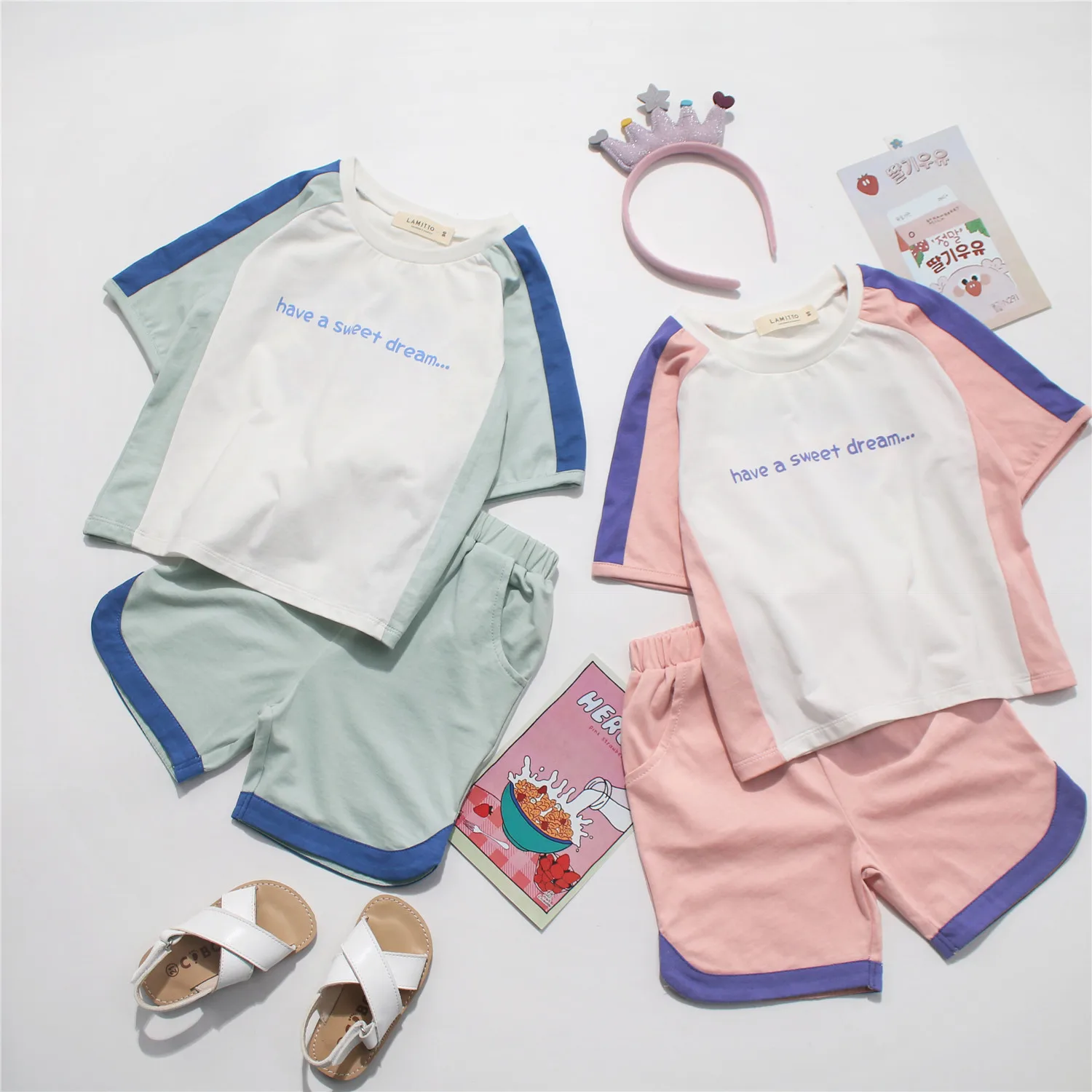 

Tonytaobaby Children New Summer Home Wear Set Toddler Girl Clothes Boys Clothes